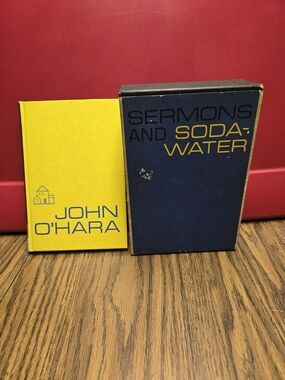 John O'Hara 3 Novella Hardcover Set - Yellow & Navy Home Art Accent.